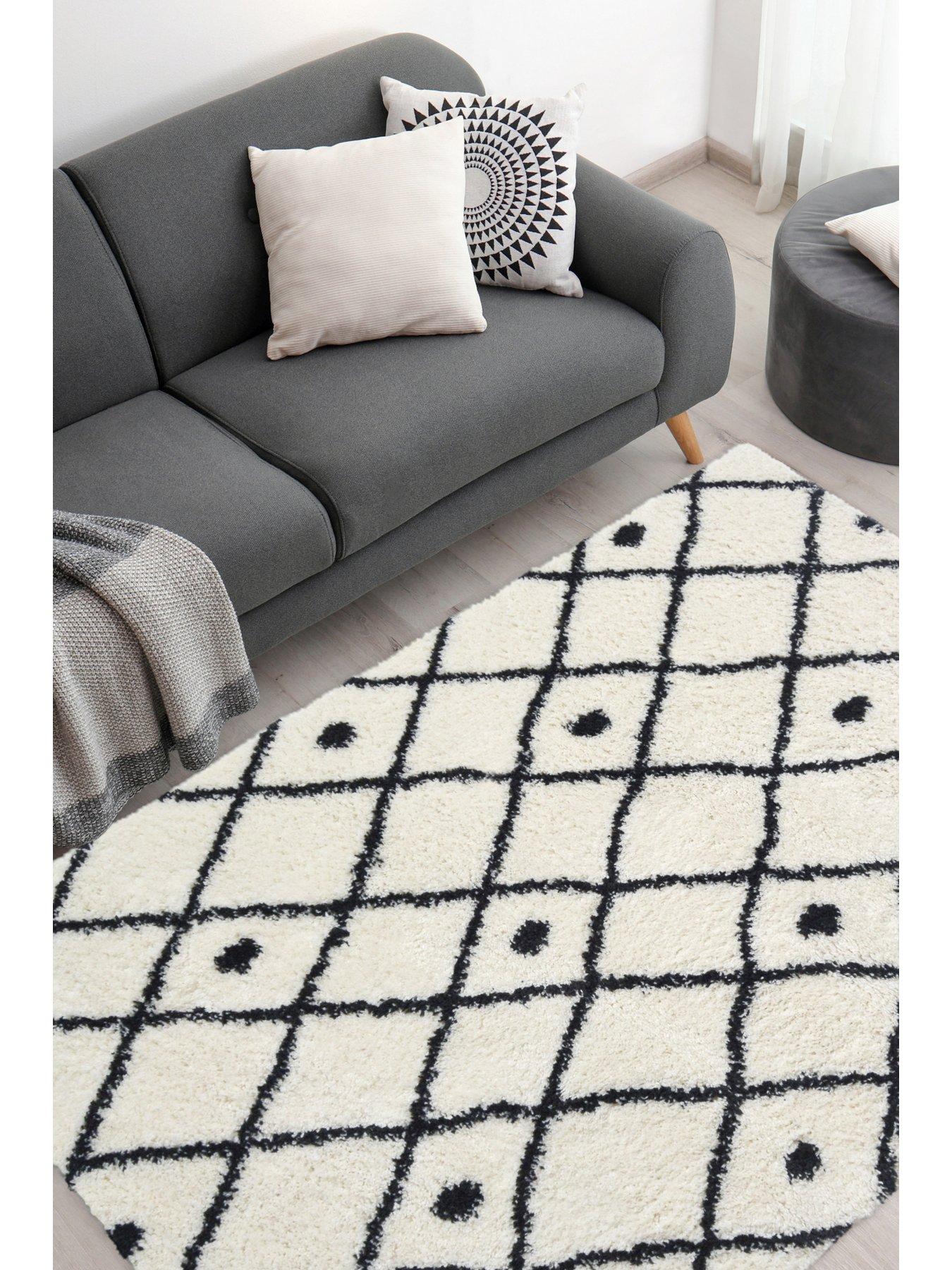 Image 2 of 5 of The Very Collection Snug Diamonds Rug - White