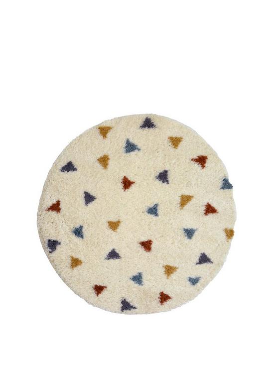 front image of everyday-snug-shaggy-circle-rug-triangle-100-cm