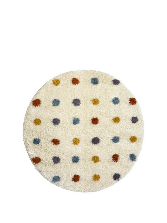 front image of everyday-snug-shaggy-circle-rug-spot-100-cm