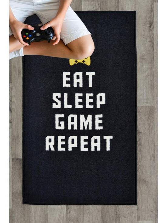 stillFront image of eat-sleep-game-repeat-indoor-rug
