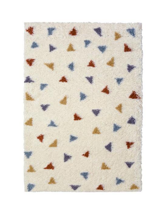 front image of everyday-snug-shaggy-triangle-rug-multi-80-x-120cm