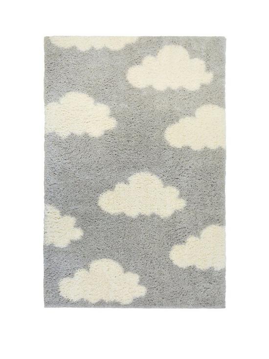 front image of everyday-snug-shaggy-cloud-rug-blue-80-x-120cm