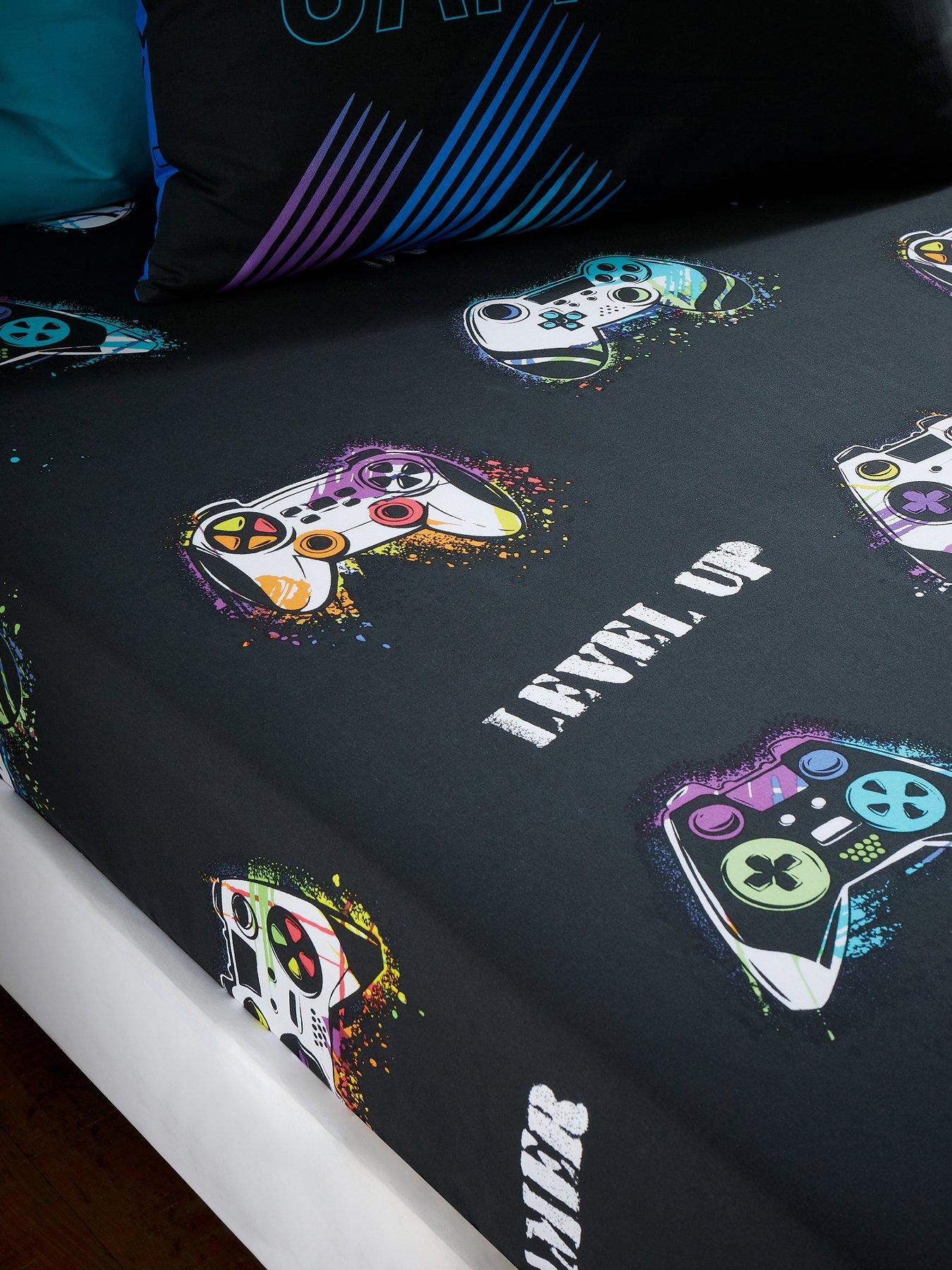 undefined Game Over Fitted Sheet - Multi