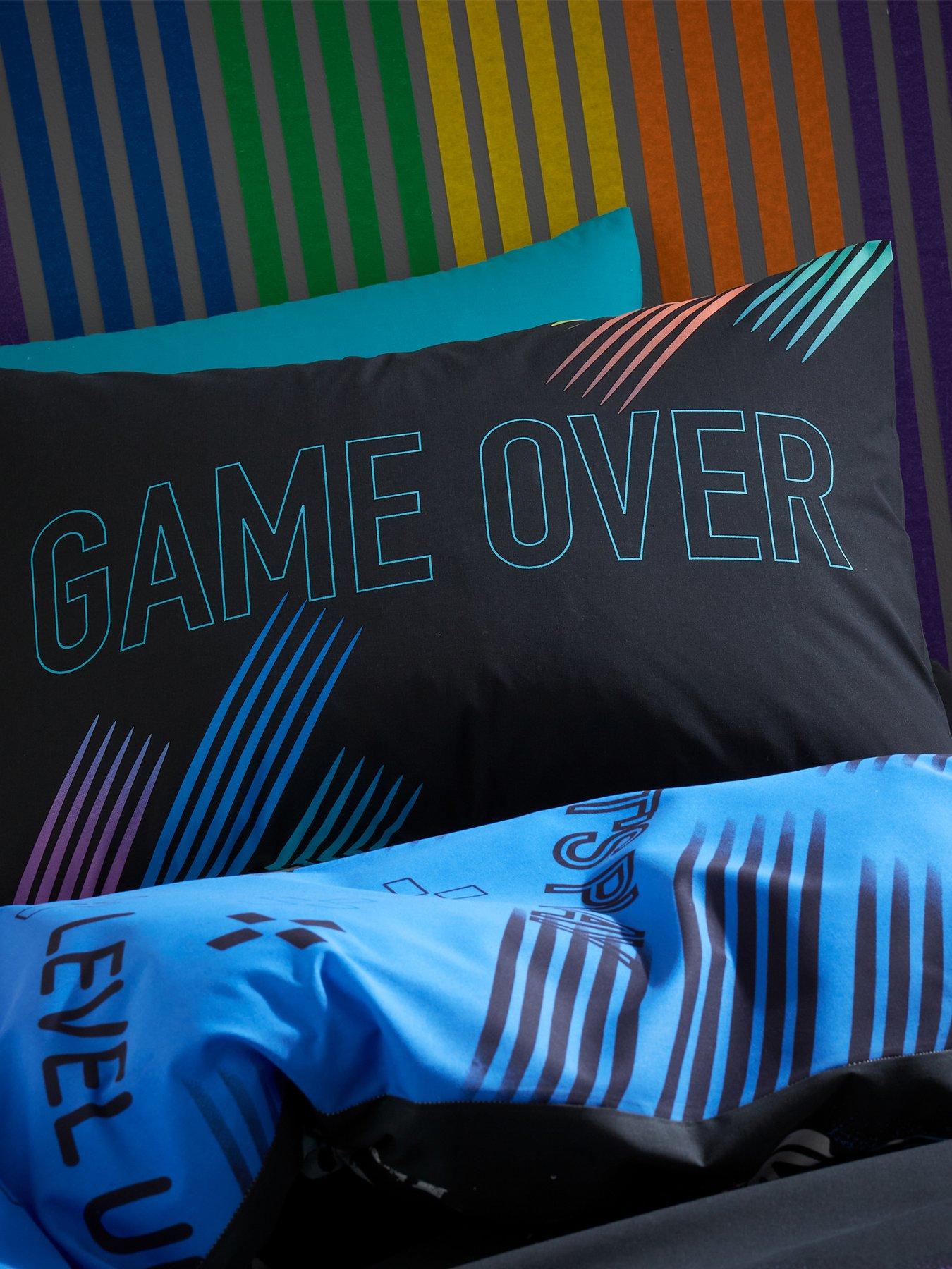  image of catherine-lansfield-game-over-reversible-duvet-cover-set-multi