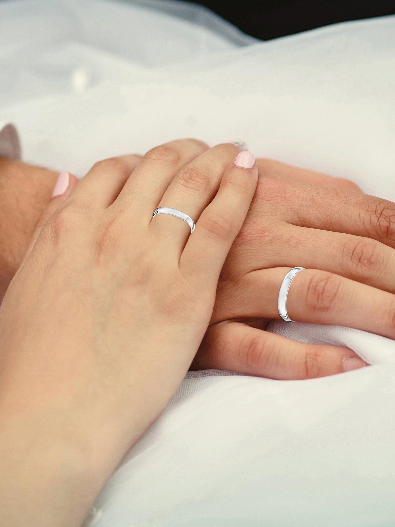 Image 2 of 5 of The Love Collection 9ct White Gold Personalised Band Ring 3m