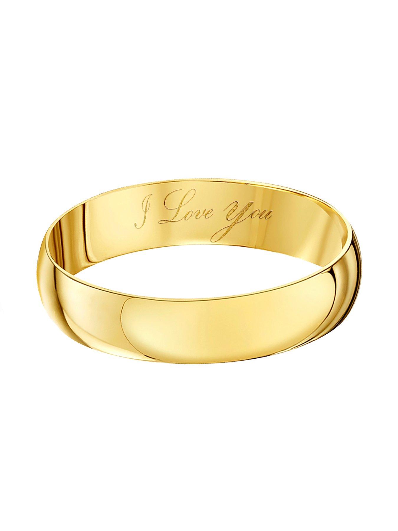 Image 2 of 6 of The Love Collection 9ct Yellow Gold Personalised Band Ring 4