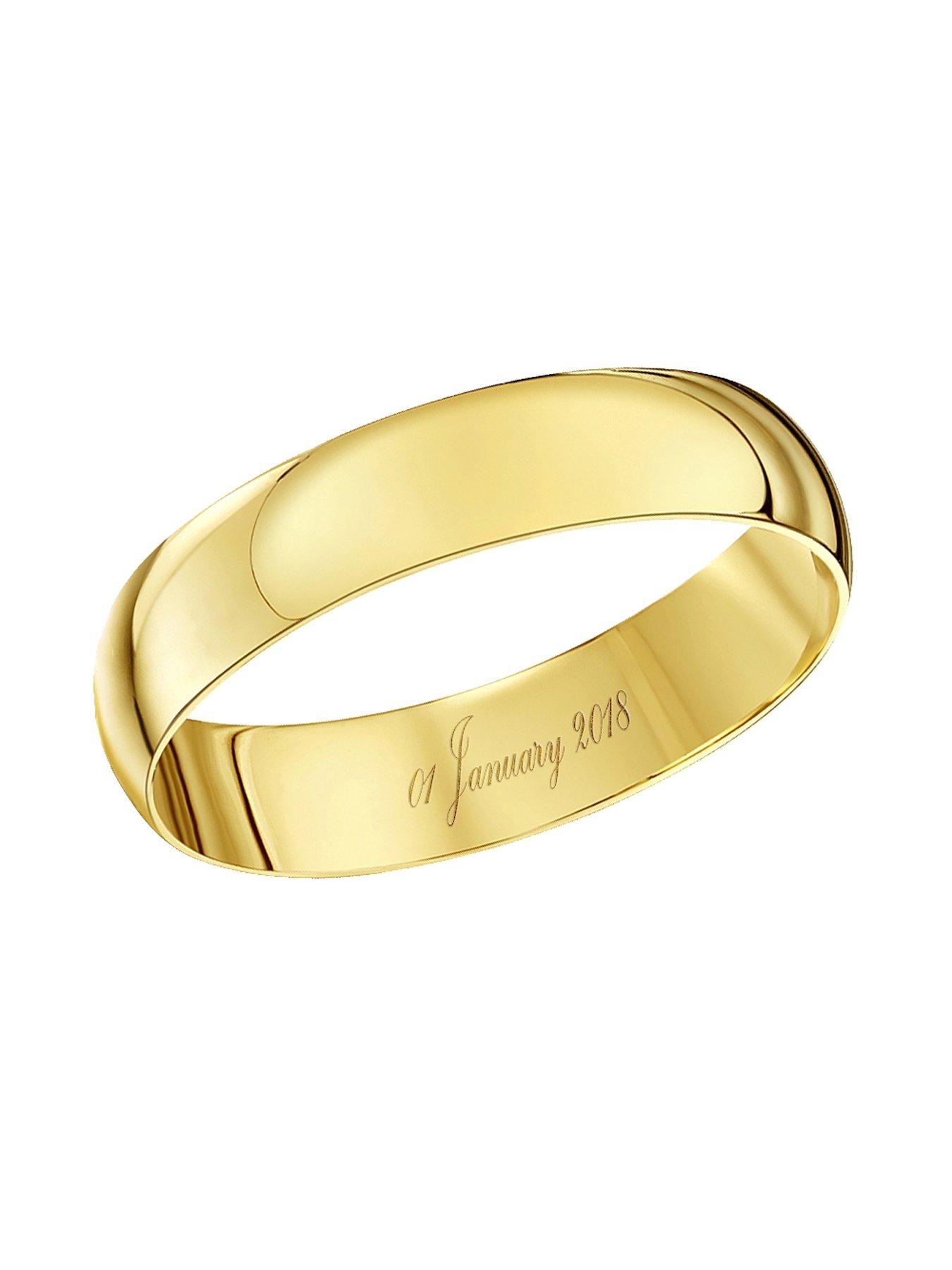 Image 4 of 6 of The Love Collection 9ct Yellow Gold Personalised Band Ring 4