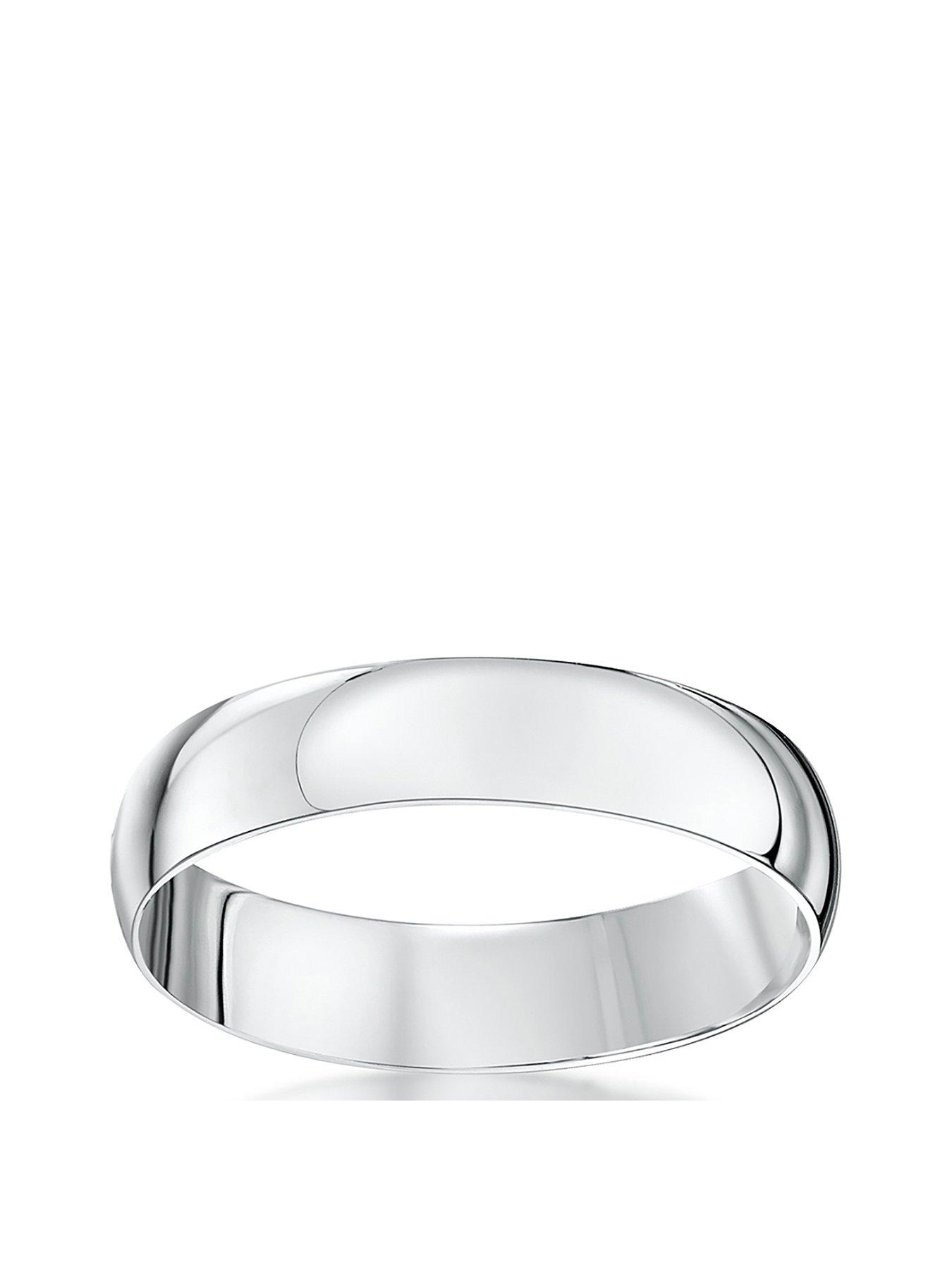 Love GOLD 9ct White Gold Personalised Band Ring 4m | littlewoods.com