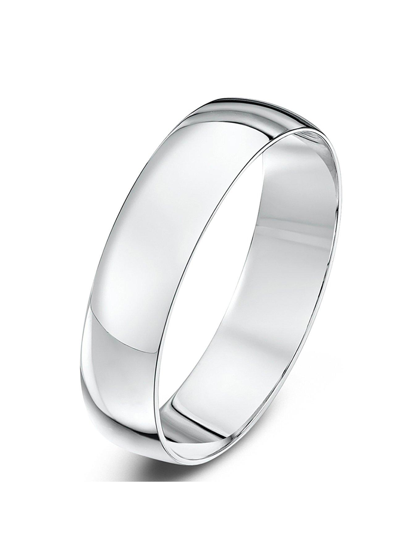 front image of the-love-collection-9ct-white-gold-personalised-band-wedding