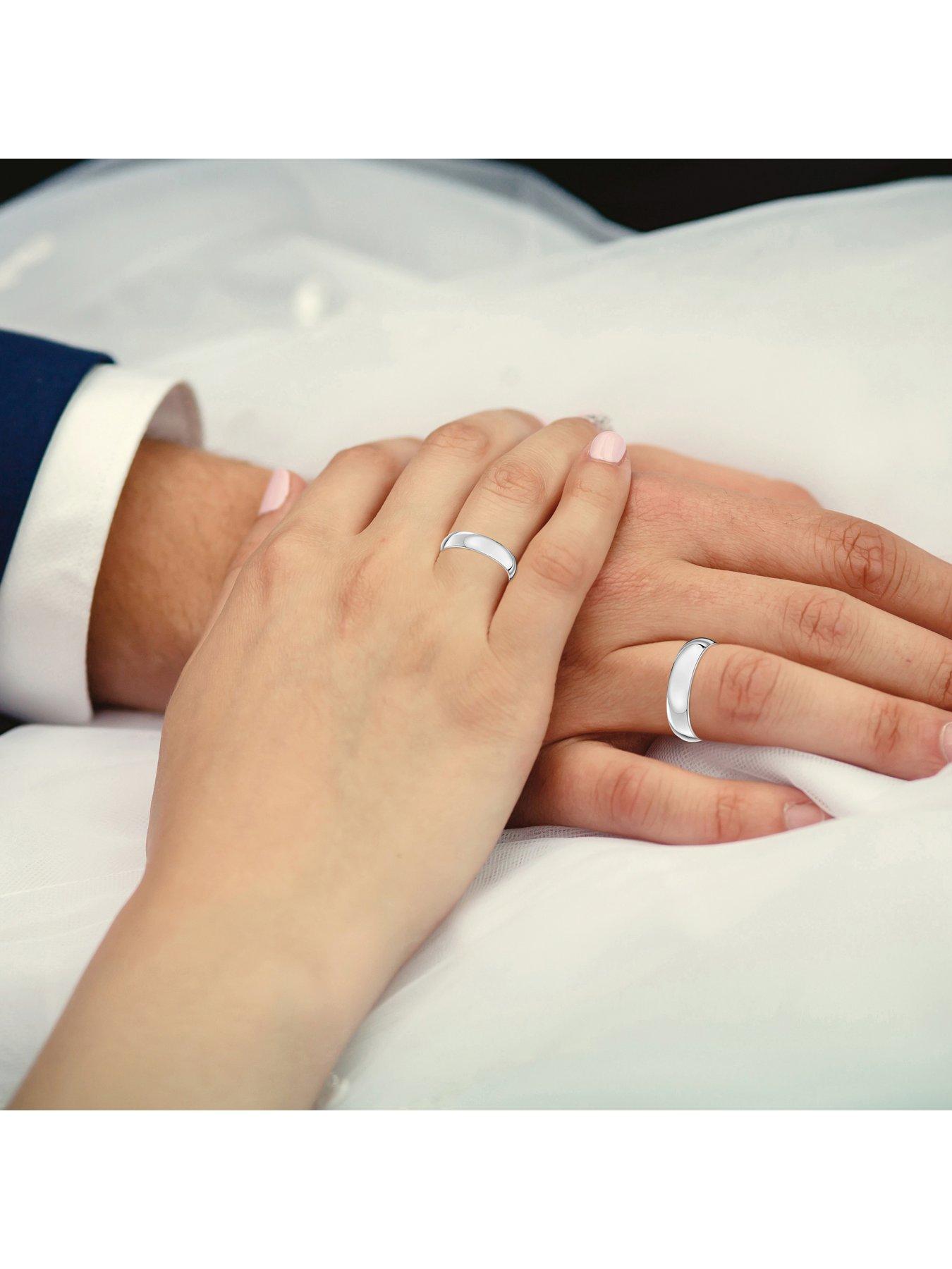  image of the-love-collection-9ct-white-gold-personalised-band-wedding