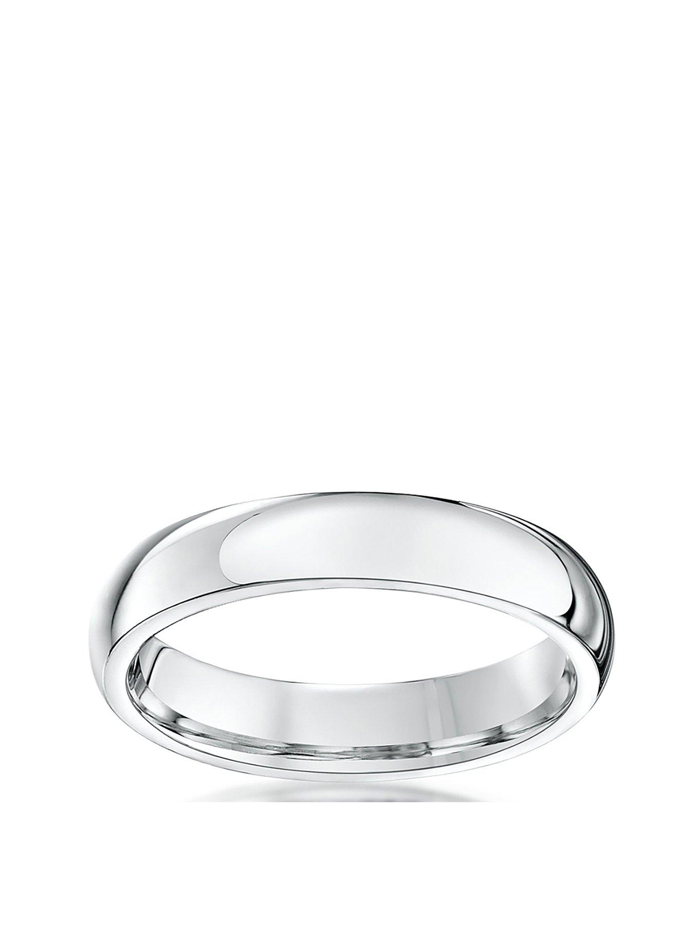 Image 2 of 6 of The Love Collection Personalised 925 Sterling Silver Wedding Band 4mm