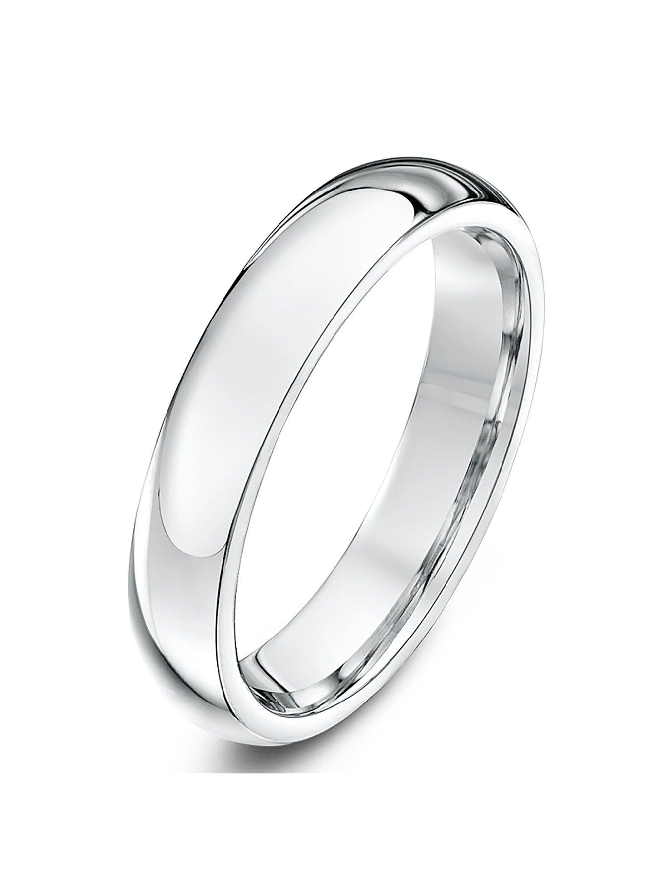 Image 3 of 6 of The Love Collection Personalised 925 Sterling Silver Wedding Band 4mm