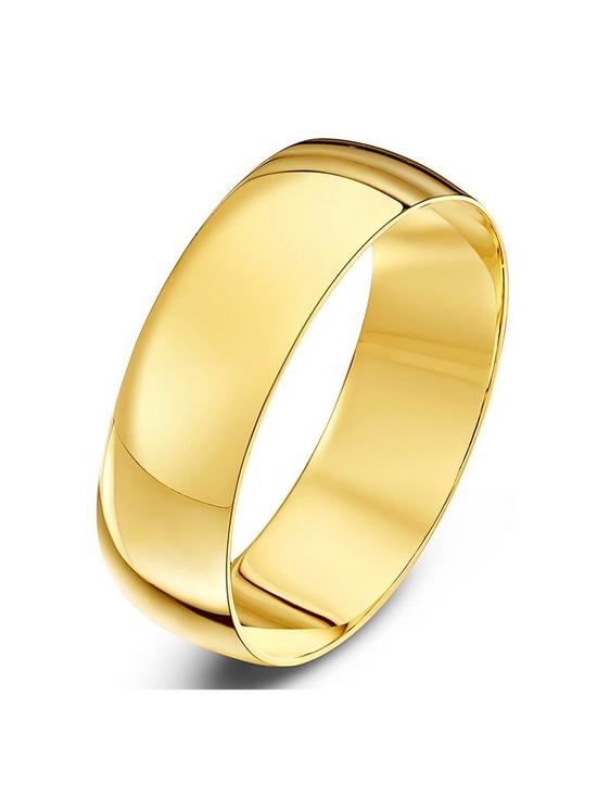 front image of love-gold-personalised-9ct-yellow-gold-d-shape-wed