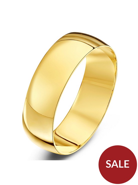 front image of love-gold-personalised-9ct-yellow-gold-d-shape-wed