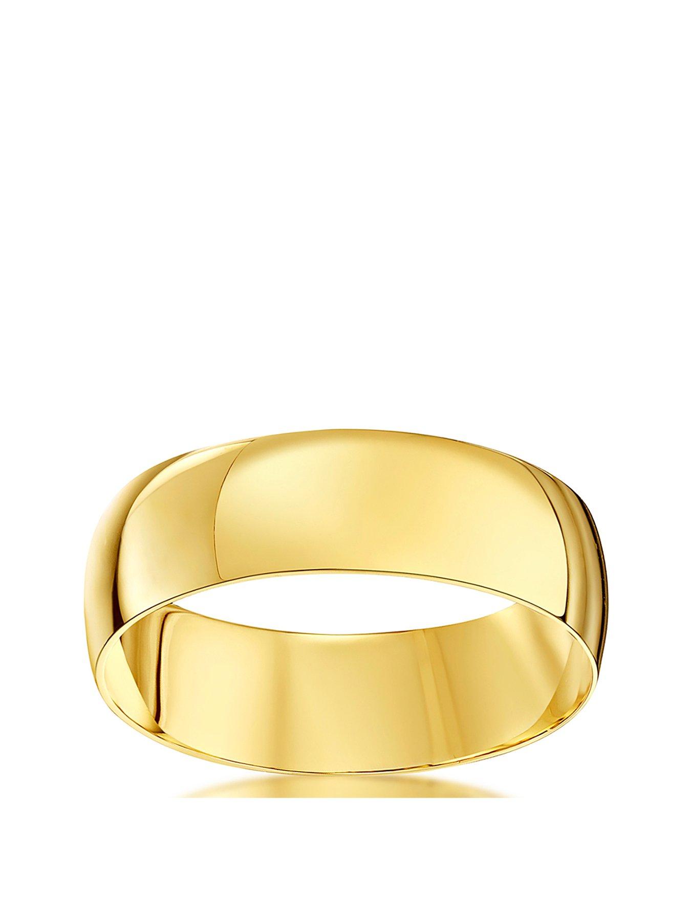 stillFront image of the-love-collection-personalised-9ct-yellow-gold-d-shape-wed