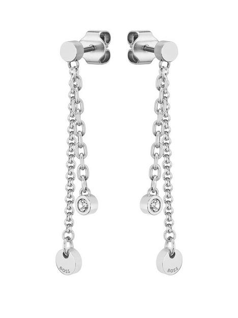 boss-ladies-boss-iris-stainless-steel-crystal-drop-earrings