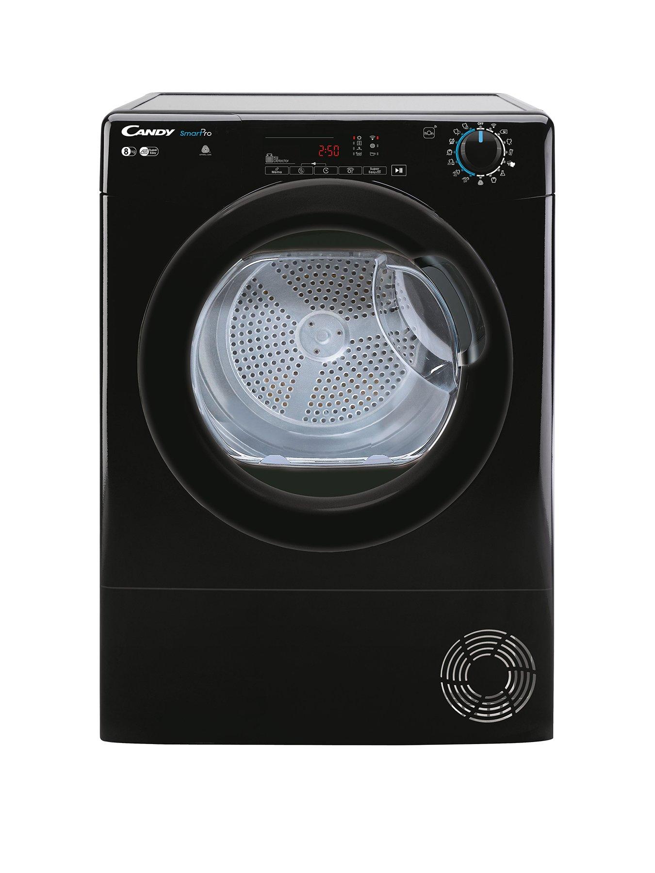 Image 1 of 6 of Candy CSOEC8TBGB80 8kg Freestanding Condenser Tumble Dryer, Sensor Dry, Smart enabled, 14 Programmes, 4 Dryness Levels -&nbsp;Black