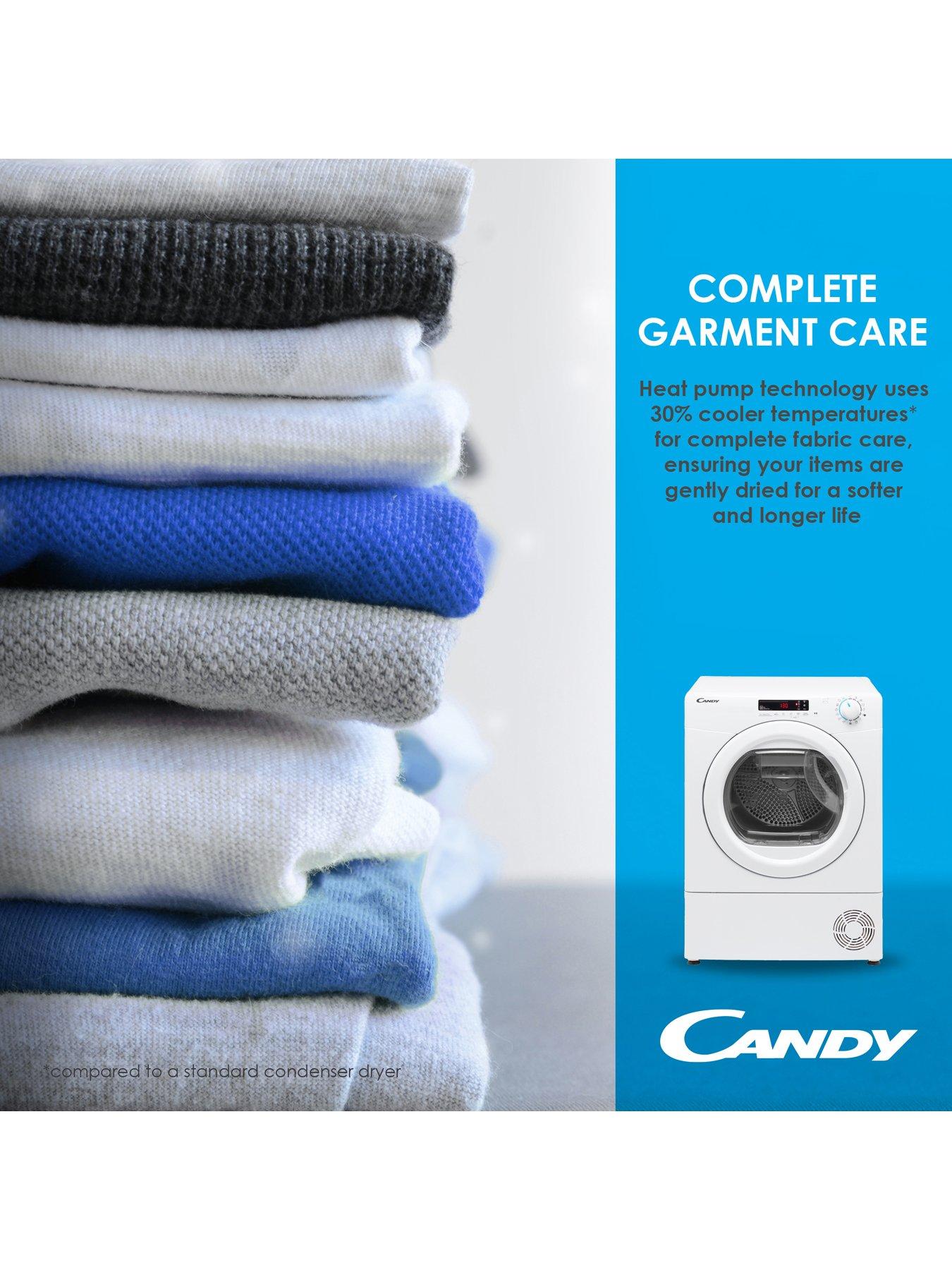  image of candy-smart-pro-csoe-h9a2de-80-9kg-heat-pump-tumble-dryer-a-rated-with-wifi-connectivitynbsp--white