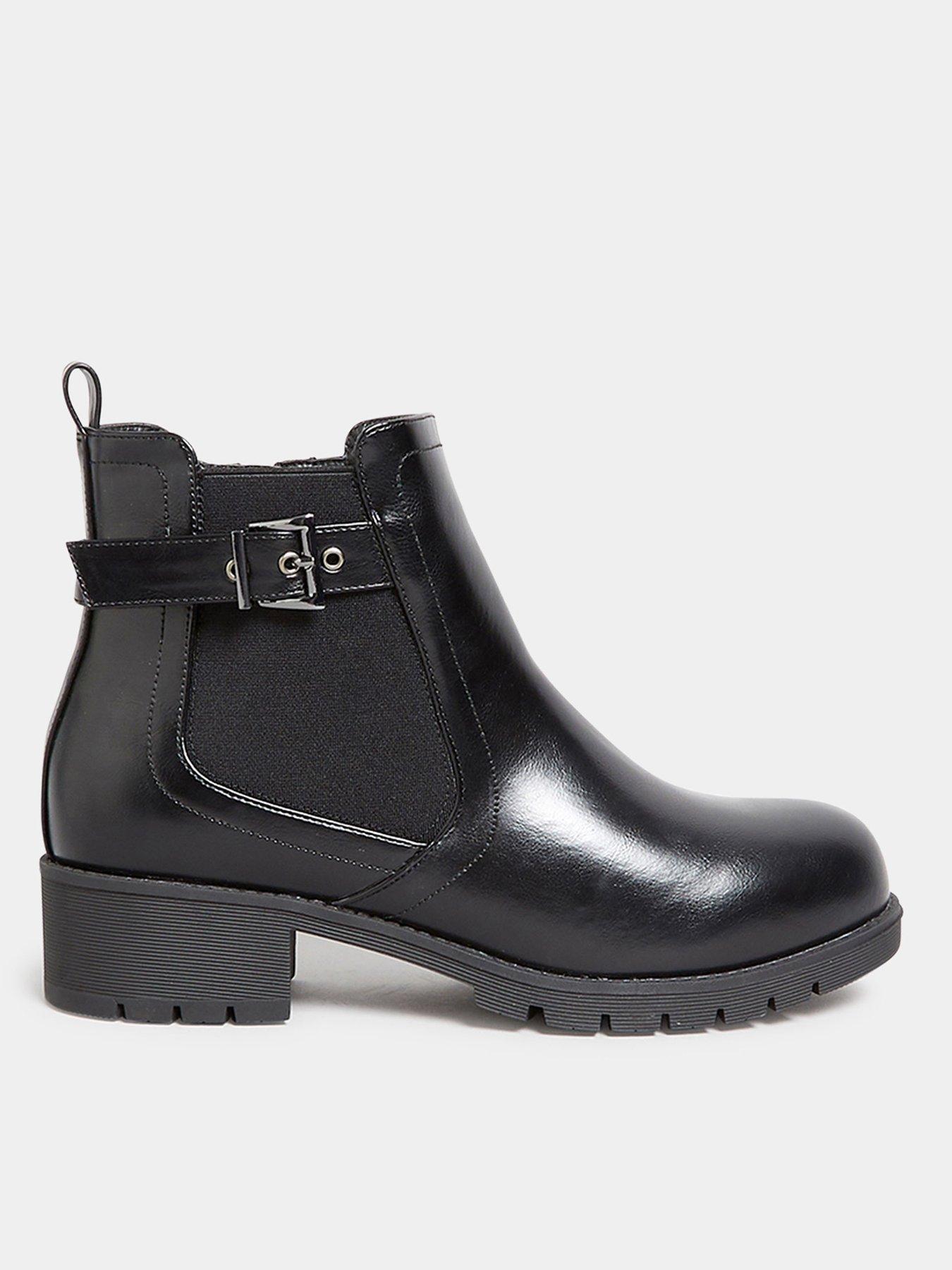 yours-extra-wide-fit-buckle-ankle-boot-black