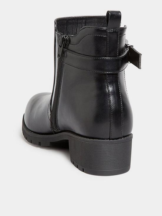 stillFront image of yours-extra-wide-fit-buckle-ankle-boot-black