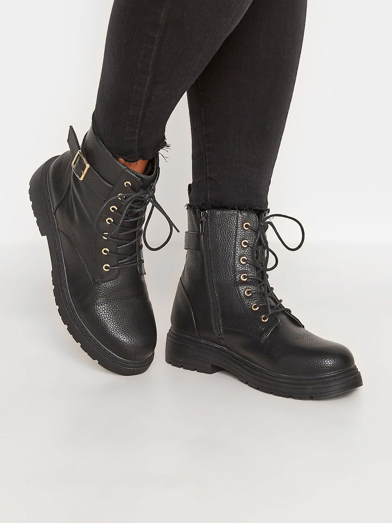  image of yours-extra-wide-fit-chunky-hardware-punbspbootnbsp--black