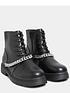  image of yours-extra-wide-fit-chunky-chain-lace-up-boot-black