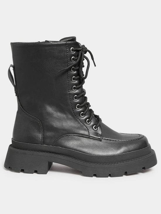 front image of yours-extra-wide-fit-mocc-toe-boot-black