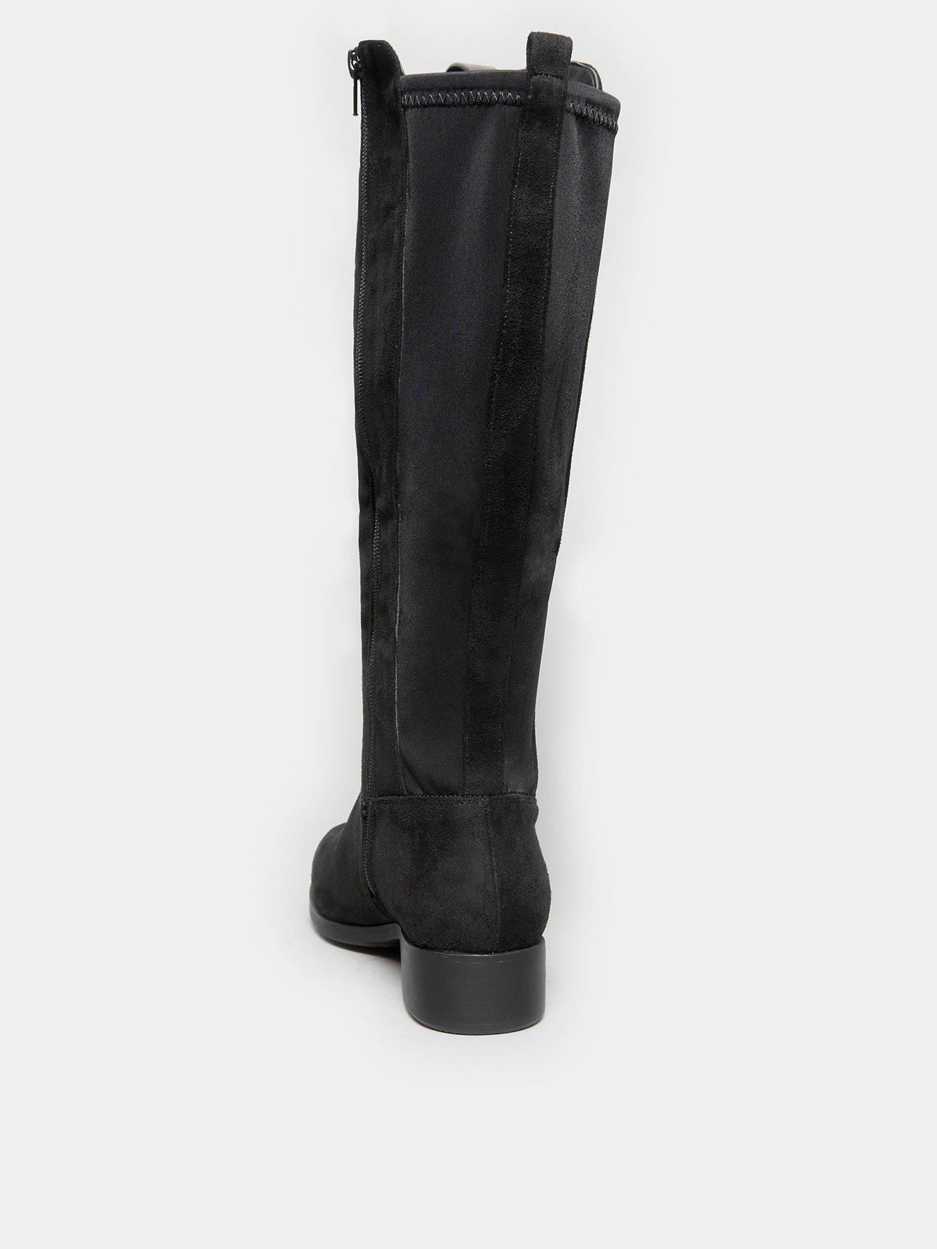 Image 3 of 4 of Yours Extra Wide Fit Stretch Knee Boot Micro Black