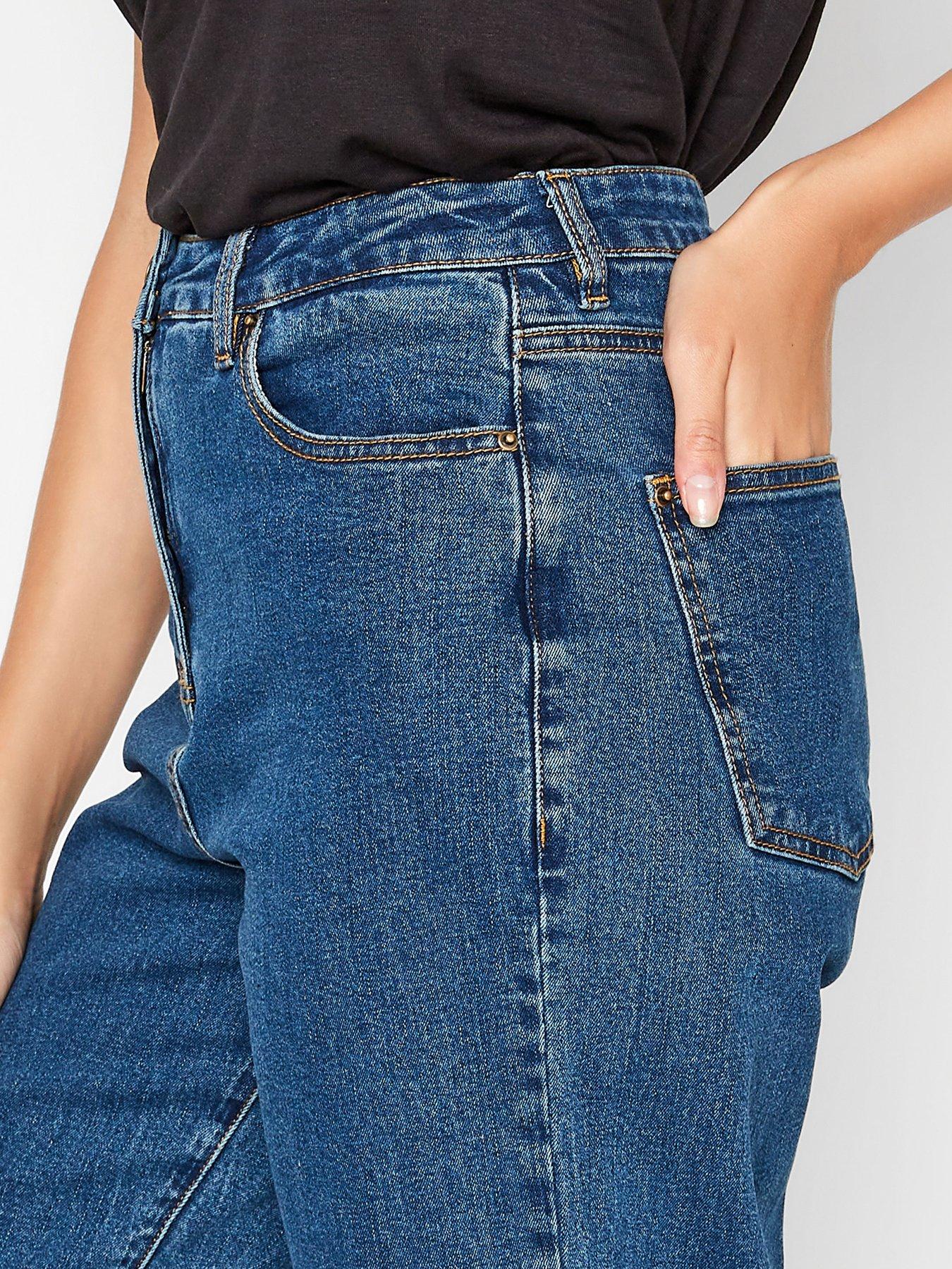 Image 3 of 3 of Long Tall Sally Ladies Una Mom Jean Washed Indigo34in - Blue