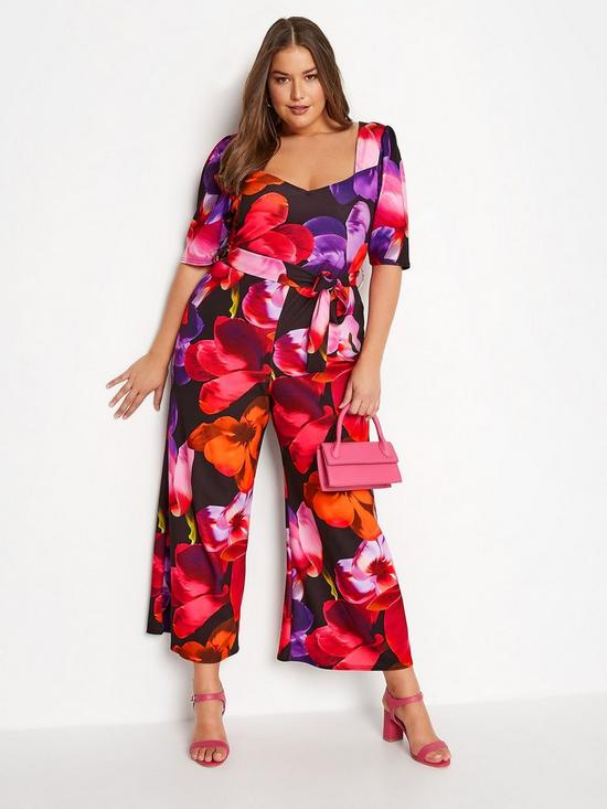 front image of yours-floral-sweetheart-jumpsuit
