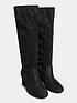  image of yours-extra-wide-fit-stretch-knee-high-boots-black-micro