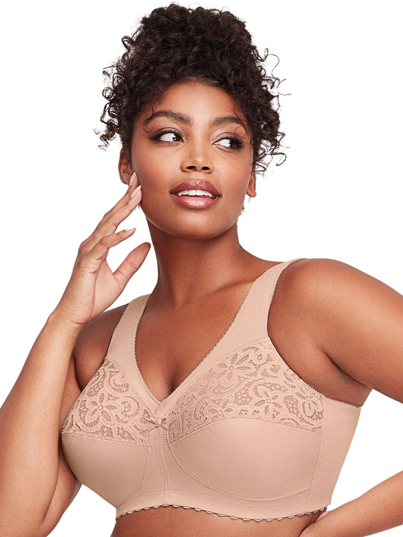 Catherines Womens Plus Size Wireless Front-Close Cotton Comfort Bra - 44 DD