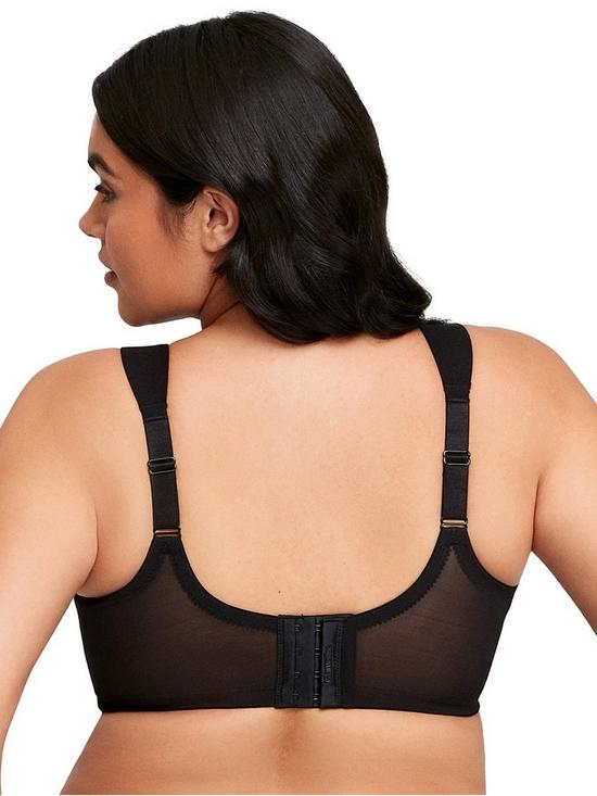 stillFront image of glamorise-magiclift-non-wire-seamless-support-tshirt-bra-black