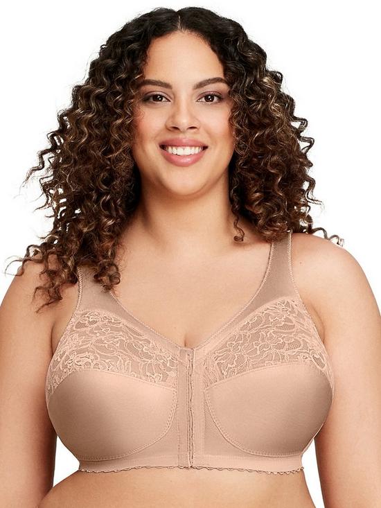 front image of glamorise-magiclift-front-close-support-bra-blush