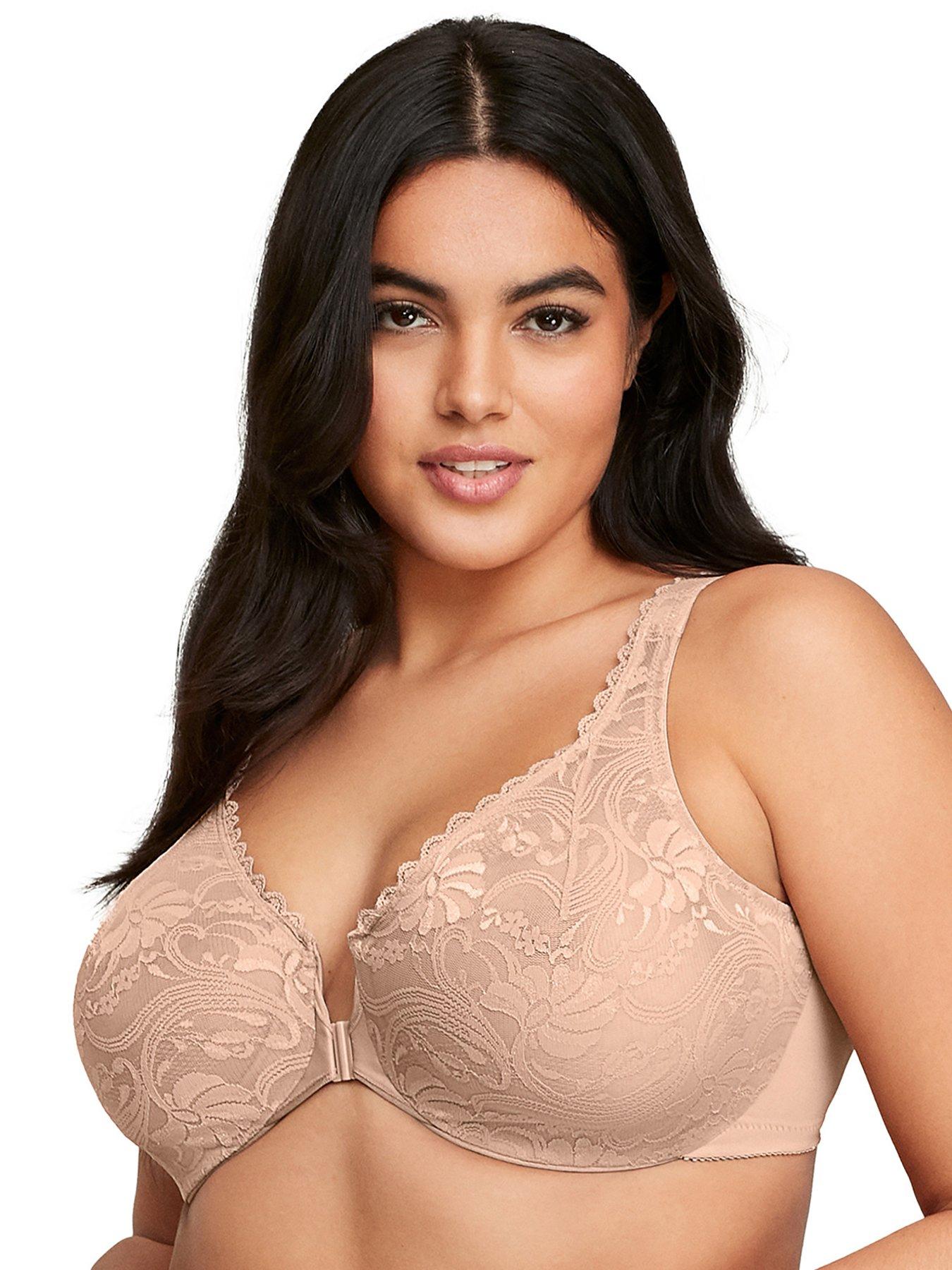 Romantic Corded Lace Front-Closure Bralette in Blue