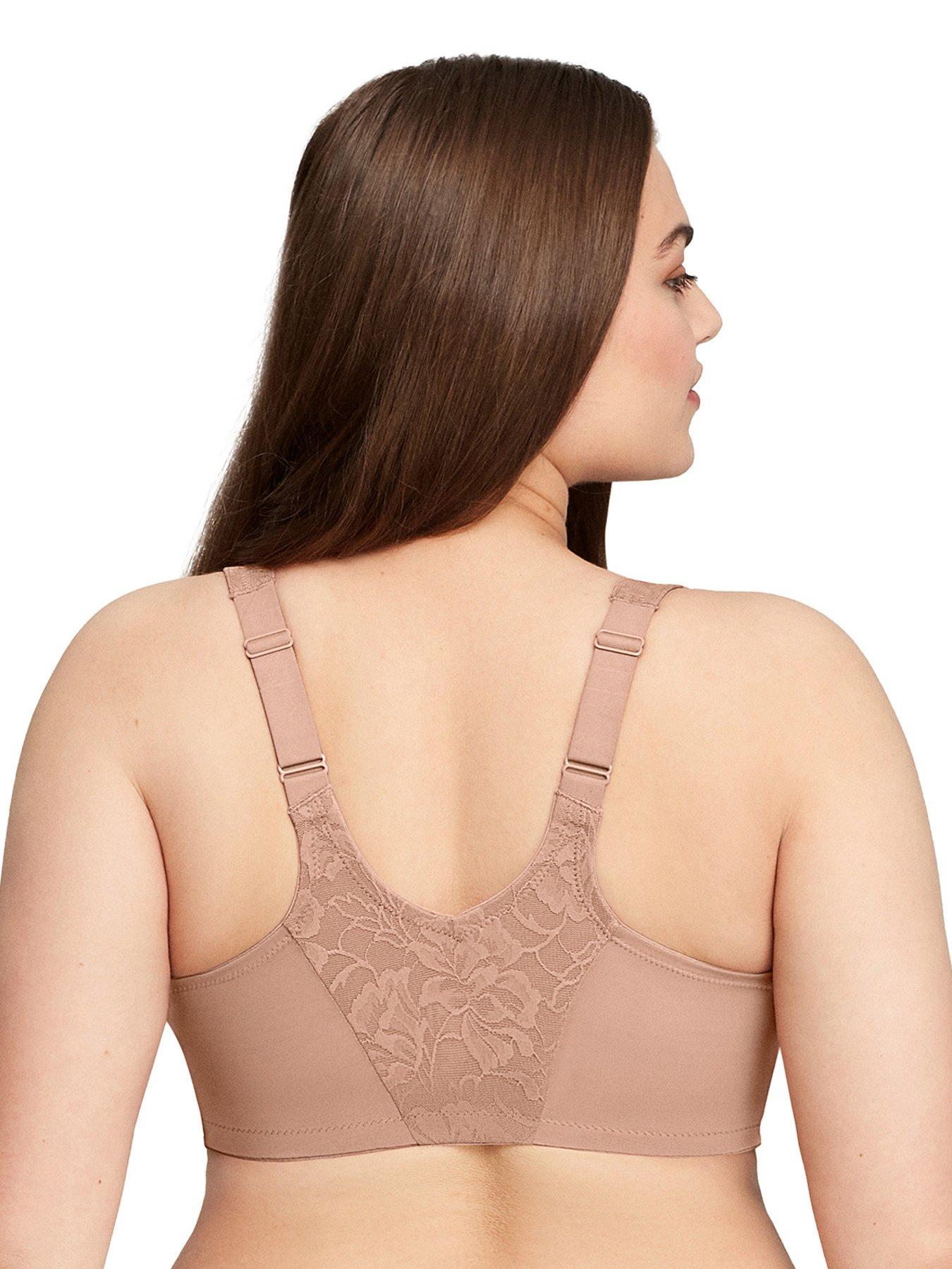 stillFront image of glamorise-wonderwire-front-close-stretch-lace-bra