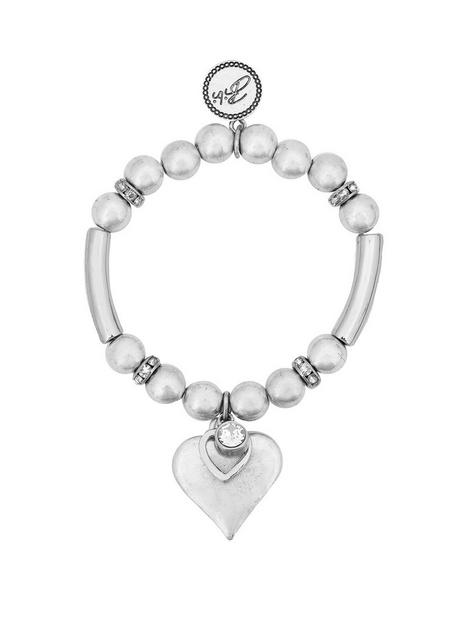 bibi-bijoux-sparkling-layer-heart-silver-ball-bracelet