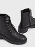  image of new-look-black-lace-up-chunky-biker-boots