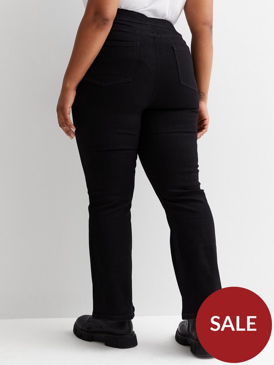 stillFront image of new-look-curves-black-high-waist-flared-brooke-jeans
