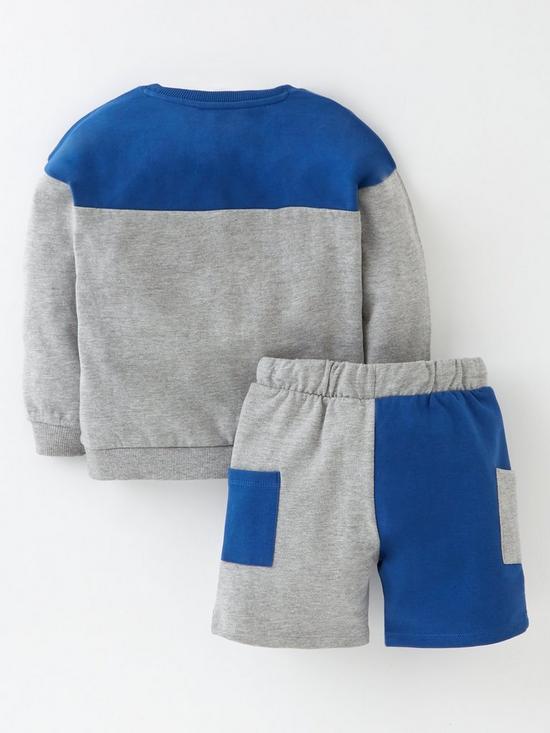 back image of mini-v-by-very-boys-cut-and-sew-sweat-top-and-short-set-greyblue