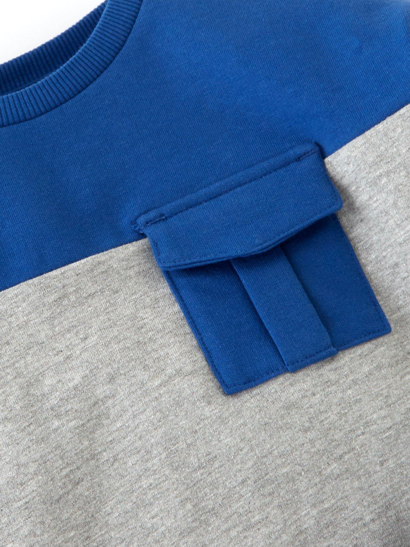 image of mini-v-by-very-boys-cut-and-sew-sweat-top-and-short-set-greyblue