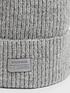 image of new-look-pale-grey-ribbed-knit-tab-front-beanie