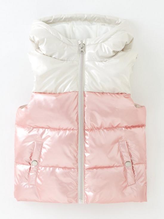 front image of mini-v-by-very-girls-hooded-cut-and-sew-pearlized-gilet-whitepink
