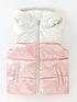  image of mini-v-by-very-girls-hooded-cut-and-sew-pearlized-gilet-whitepink