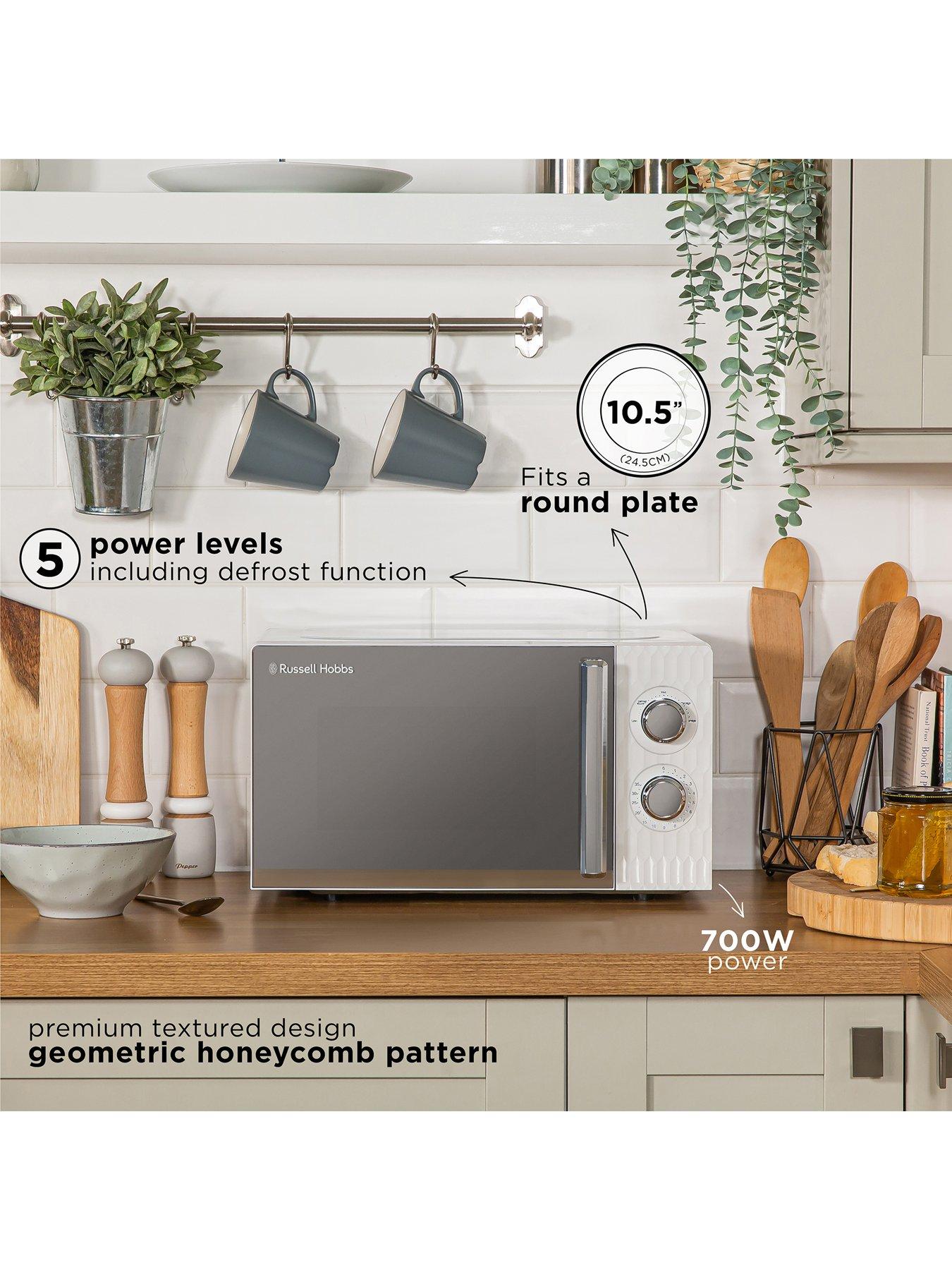 Image 2 of 6 of Russell Hobbs RHMM715 Honeycomb 17 Litre White Manual Microwave