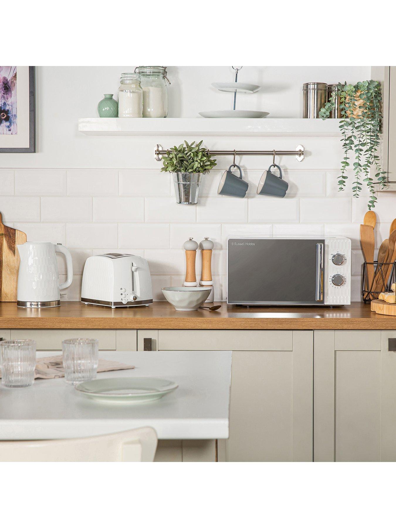 Image 4 of 6 of Russell Hobbs RHMM715 Honeycomb 17 Litre White Manual Microwave