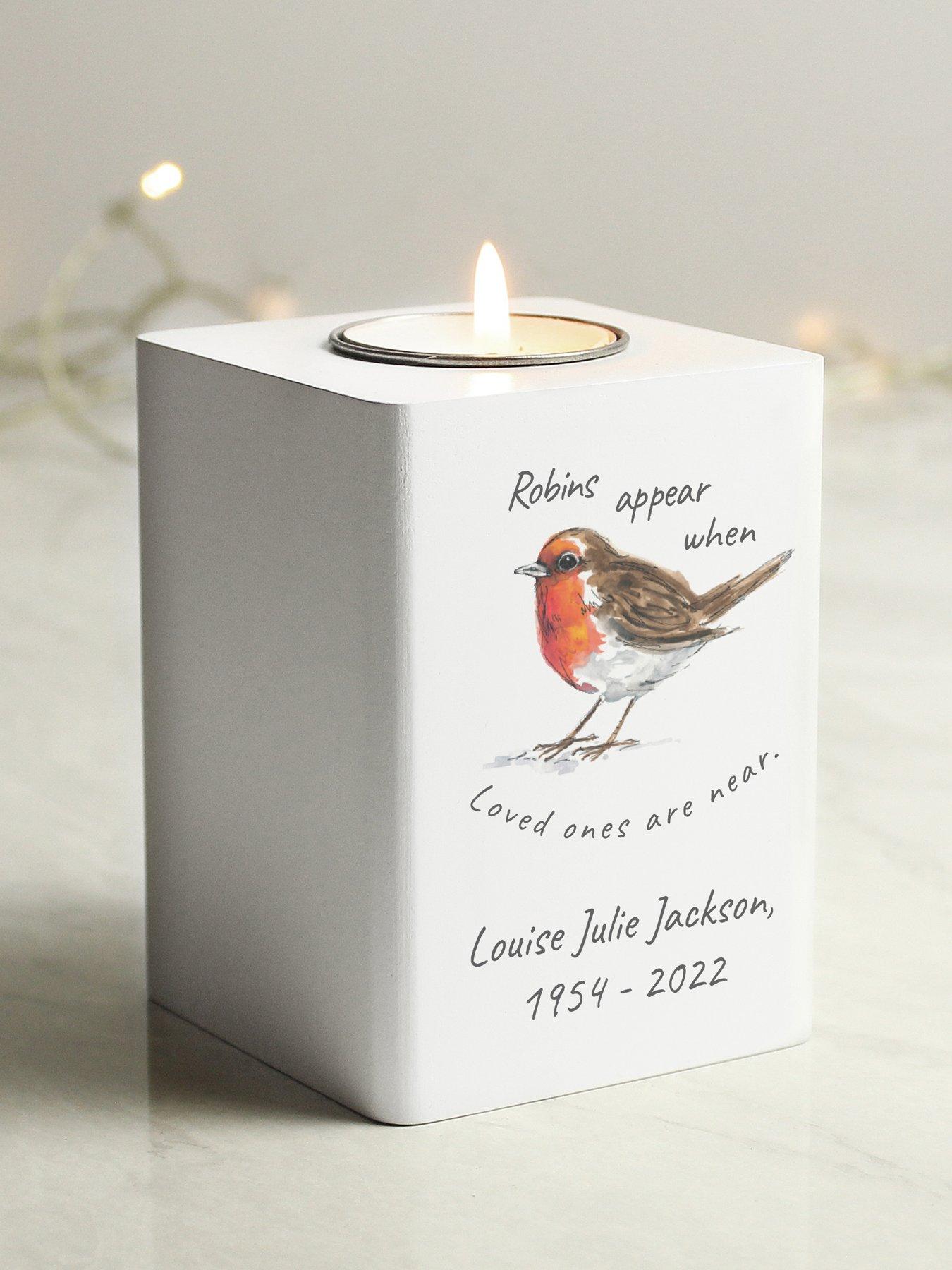 Personalised memorial tea store light holder