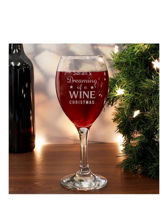 front image of the-personalised-memento-company-wine-christmas-glass