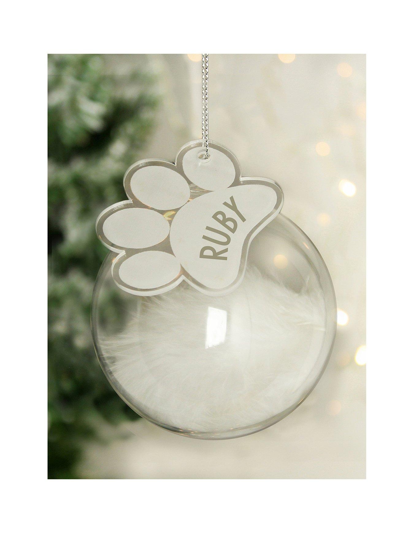 undefined Pawprint Glass Bauble