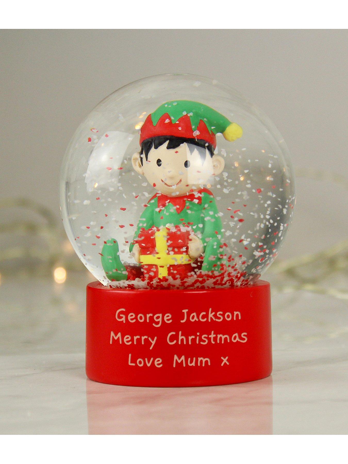 Image 3 of 3 of The Personalised Memento Company Elf Snow Globe